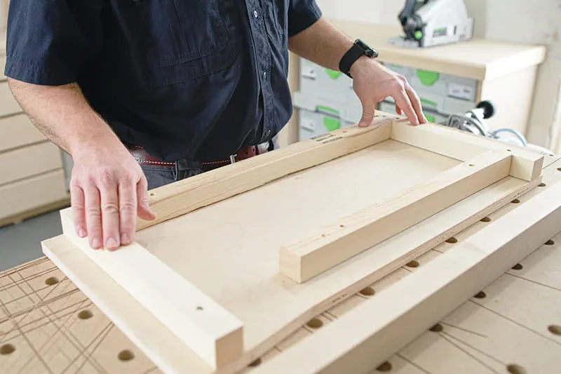 Dry fitting top of table