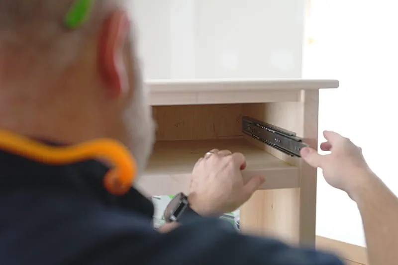 Close of Brent fitting drawer slides