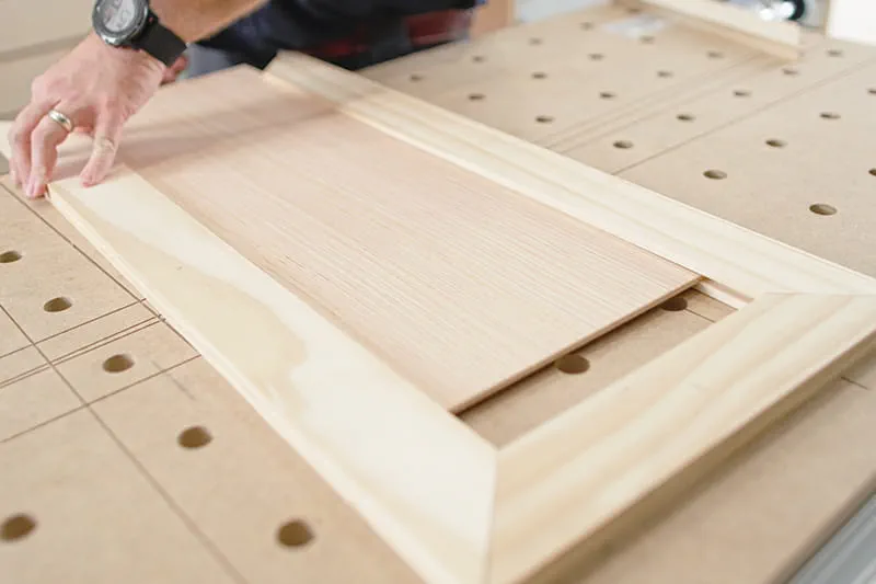 Sliding the front into the frame