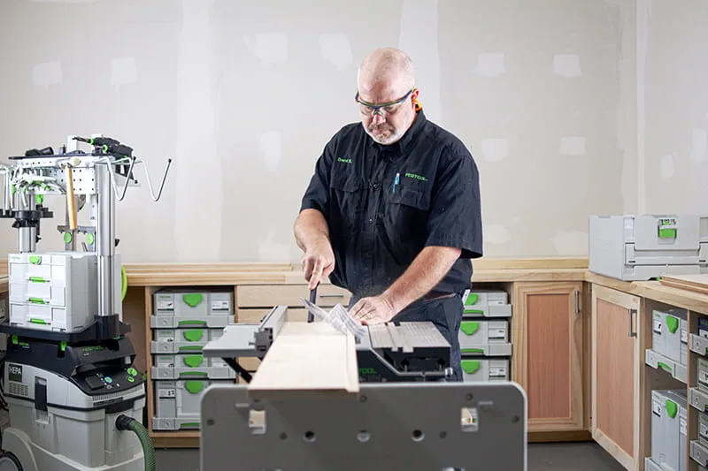 Brent using the CSC SYS 50 table saw