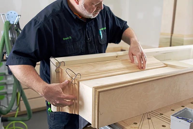 Brent measuring out the molding